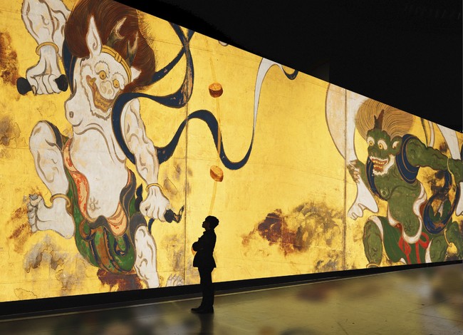 江戸時代の絵師たちの情熱と想像力が込められた浮世絵や金屏風、金襖絵。 その歴史的作品が超高精細デジタルアートとして蘇ります！